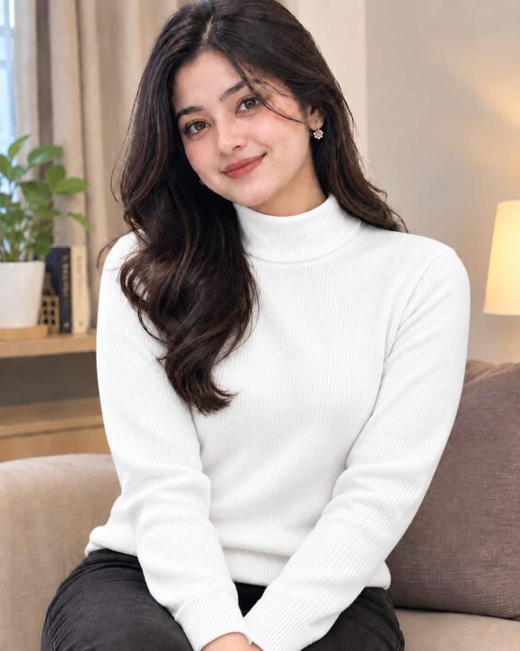 Premium Ribbed High Neck Sweater - Details 2