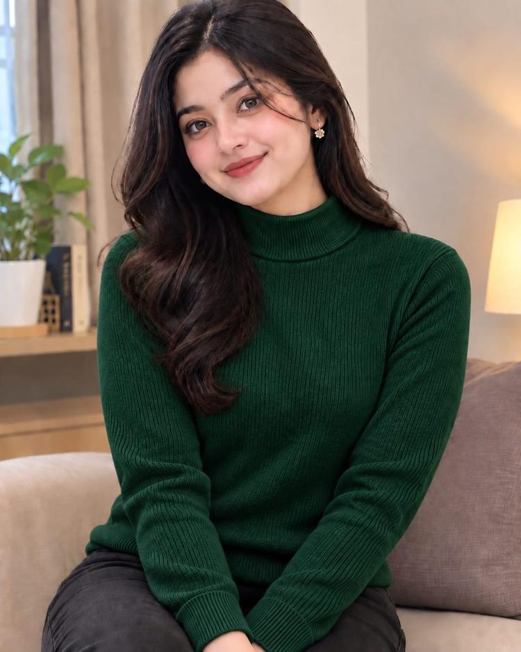 Premium Ribbed High Neck Sweater - Details 4