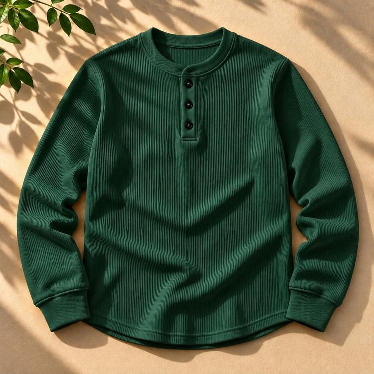 Winter Stylish Placket Button Sweatshirt - Details 3