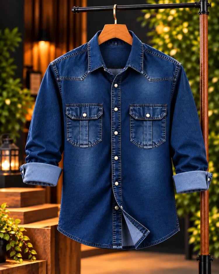 Stylish Denim Shirt - Details 4