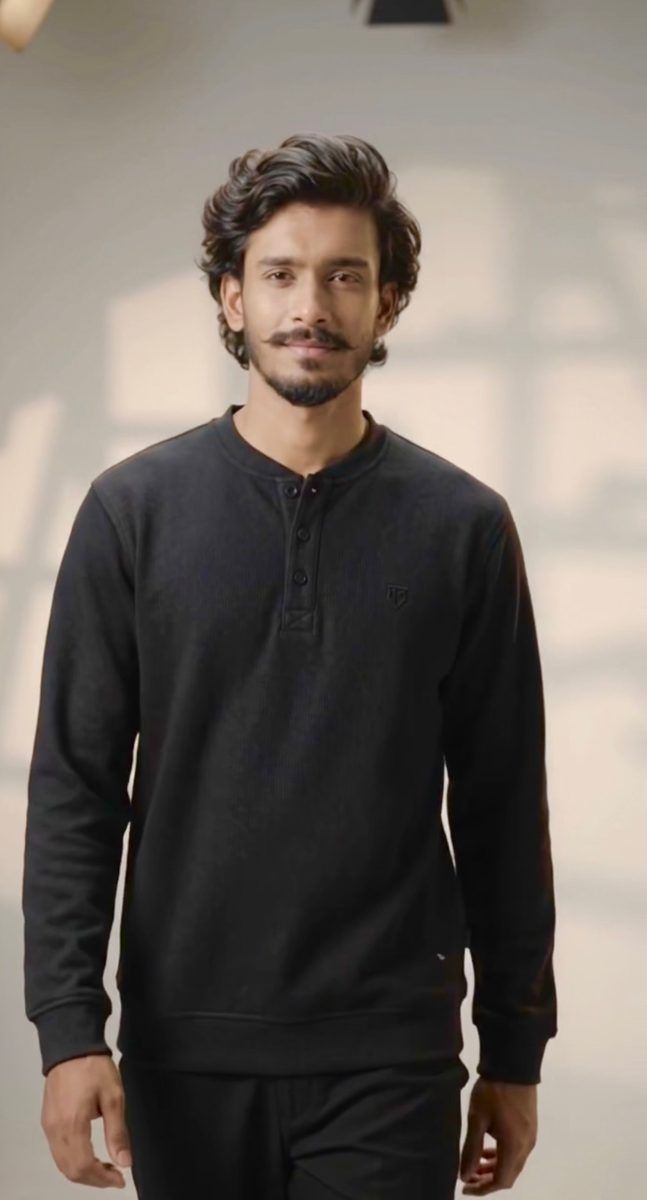Winter Stylish Placket Button Sweatshirt - View 4