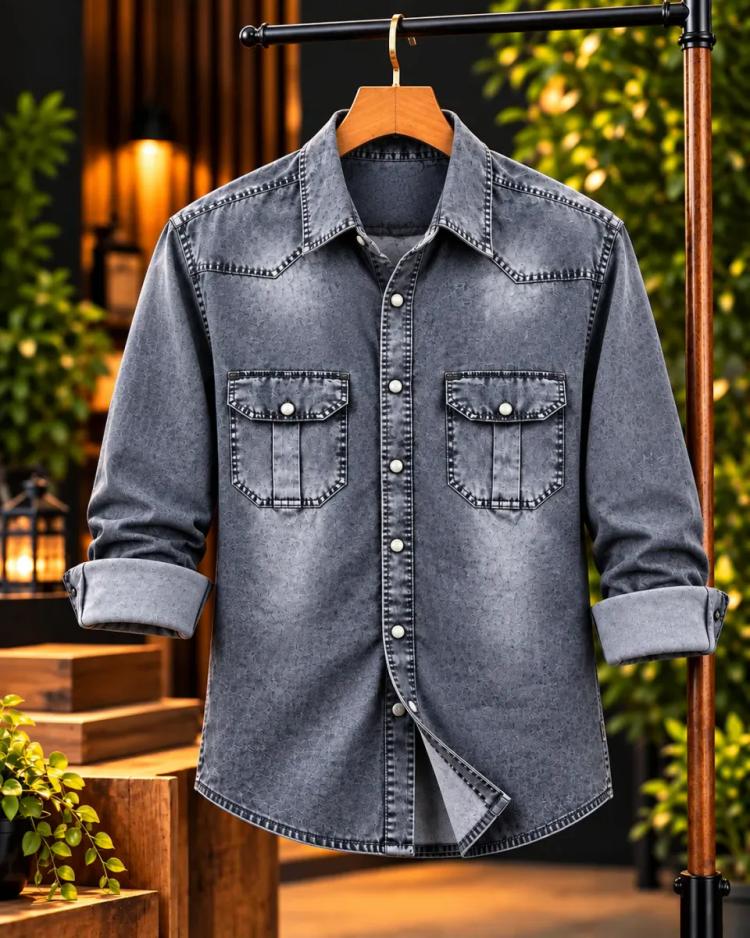 Stylish Denim Shirt - Details 5