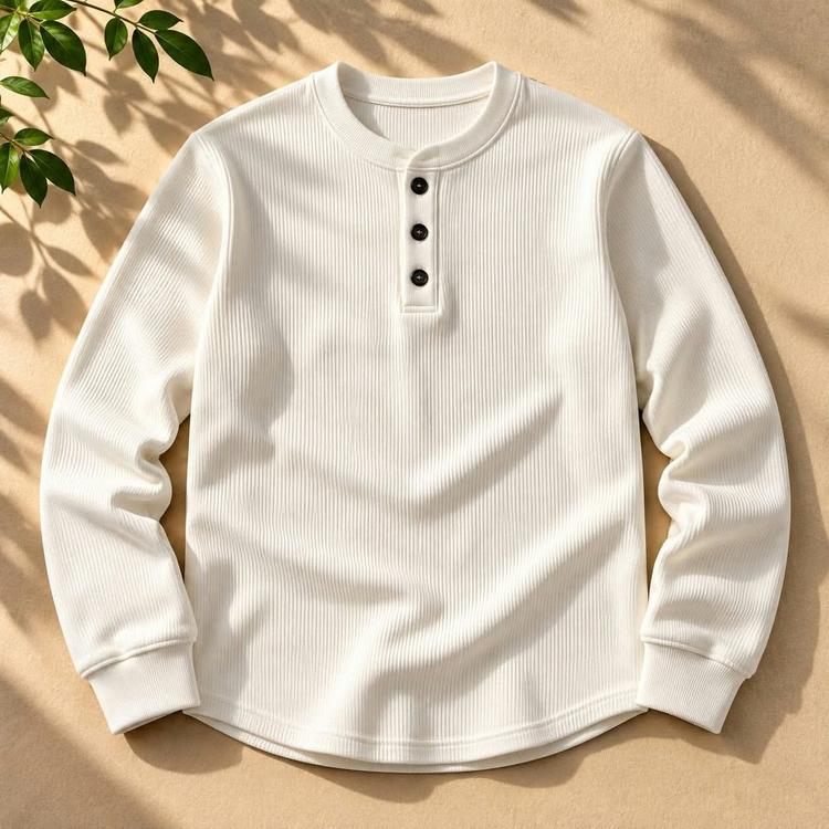Winter Stylish Placket Button Sweatshirt - Details 5