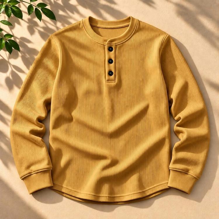 Winter Stylish Placket Button Sweatshirt - Details 6