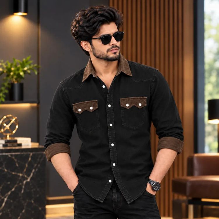 Stylish Denim Shirt - View 1