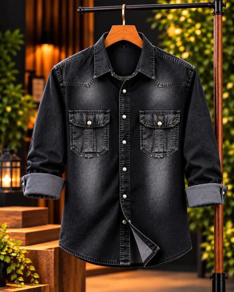 Stylish Denim Shirt - Details 2