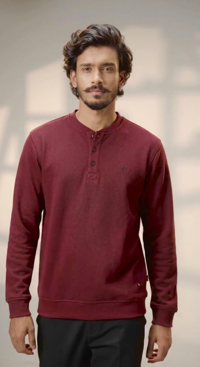 Winter Stylish Placket Button Sweatshirt - View 3