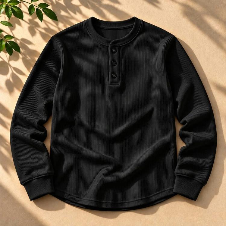 Winter Stylish Placket Button Sweatshirt - Details 2